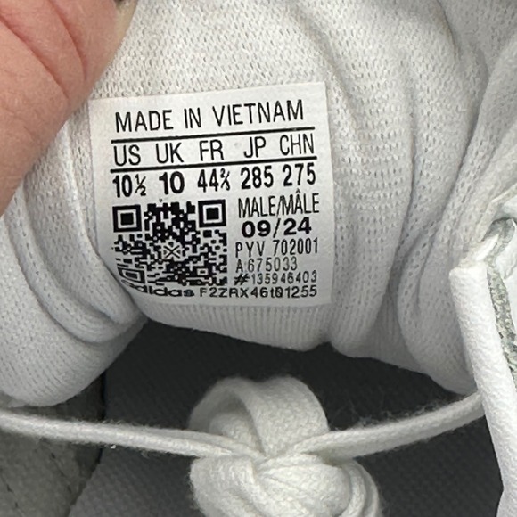 Adidas Samoa OG Classic Sneakers Shoe 3 Stripe White Black Men's 10.5 DS No Box - Picture 9 of 11